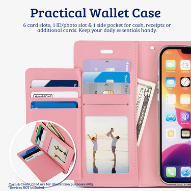 iPhone 16 Pro High-Quality Flip Wallet Case Cover: Shock-Resistant with Front Cover, Multiple Card Slots, Magnetic Closure and Media Stand Convertible - Brown